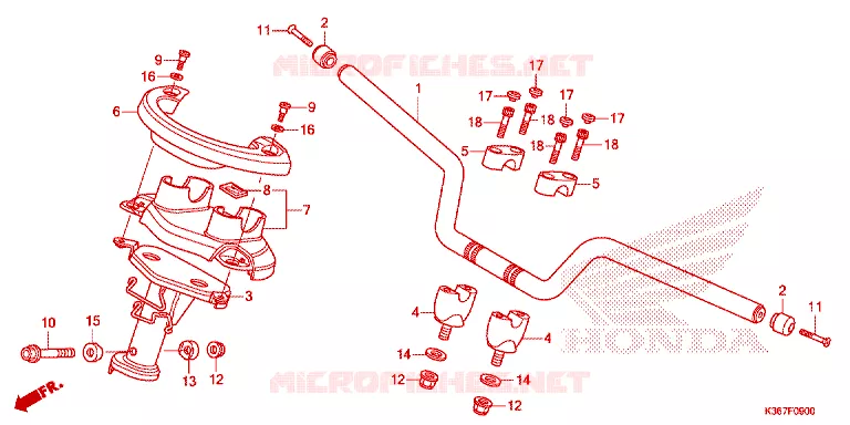 GUIDON - CARENAGE Honda SCOOTER 150 PCX 2015  WW150EX2F