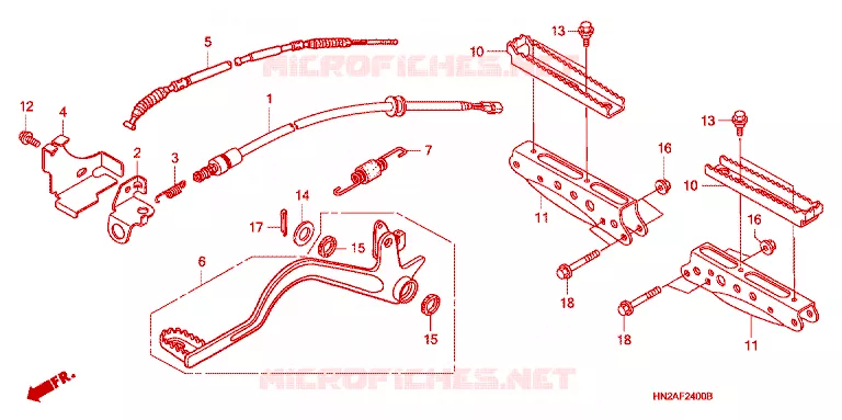 PEDALE - REPOSE PIED Honda ATV 500 FOURTRAX 2007  TRX500FA7