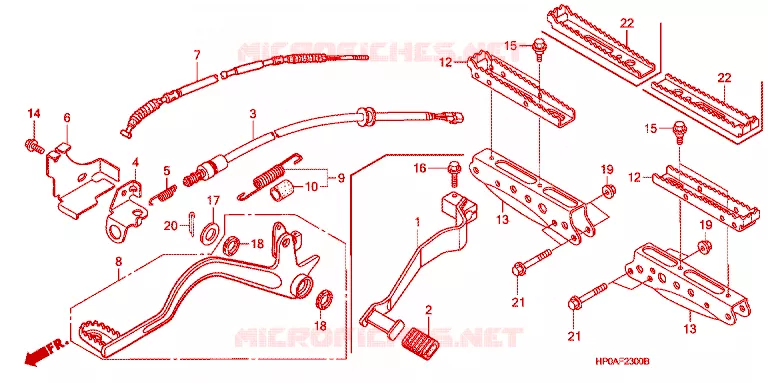 REPOSE PIED - PEDALE Honda ATV 500 FOURTRAX 2007  TRX500FM7