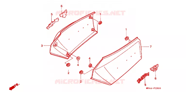 COUVERCLES LATERAUX Honda MOTO 1500 GOLD-WING 1993  GL1500AP