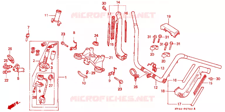 GUIDON Honda MOTO 1500 GOLD-WING 1993  GL1500SEP