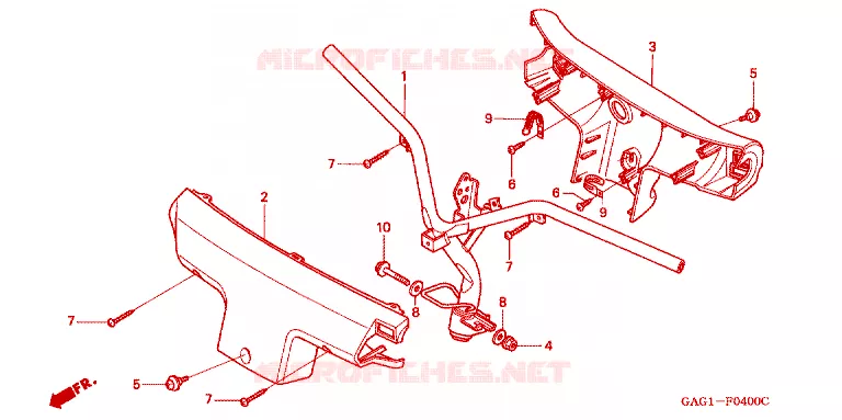 GUIDON - CARENAGE Honda SCOOTER 50 GYRO 2002  TC502
