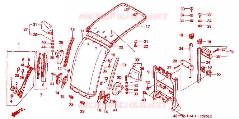 PARE-BRISE - TOIT Honda SCOOTER 50 GYRO 2004  TC504