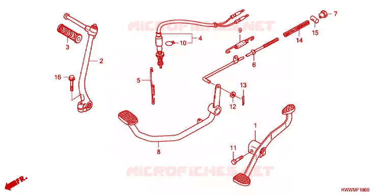 PEDALE - KICK Honda MOTO 110 WAVE 2011  AFX110SA