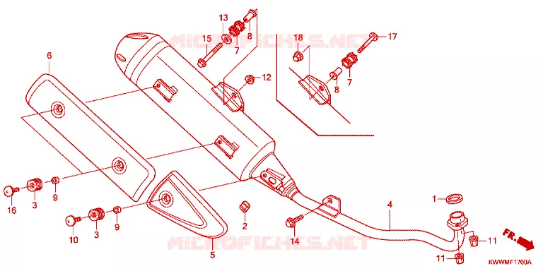 SILENCIEUX D'ECHAPPEMENT Honda MOTO 110 WAVE 2011  AFX110SA