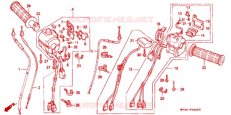 COMMODOS - POIGNEES Honda MOTO 1500 GOLD-WING 1992  GL1500AN