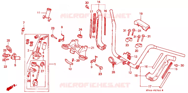 GUIDON Honda MOTO 1500 GOLD-WING 1992  GL1500AN