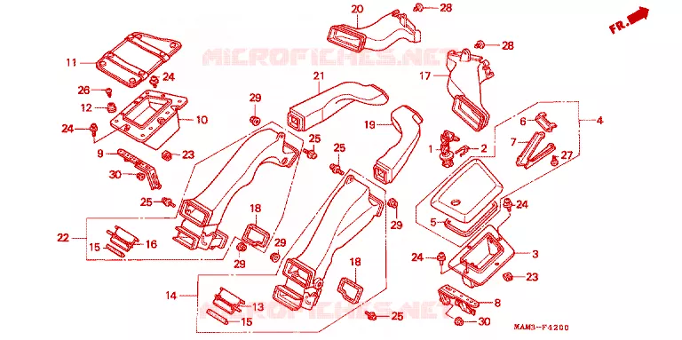 CONDUIT D'AIR Honda MOTO 1500 GOLD-WING 1995  GL1500AS