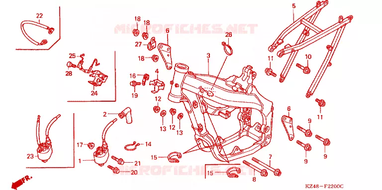 CADRE Honda MOTO 125 CR 2002  CR125R2
