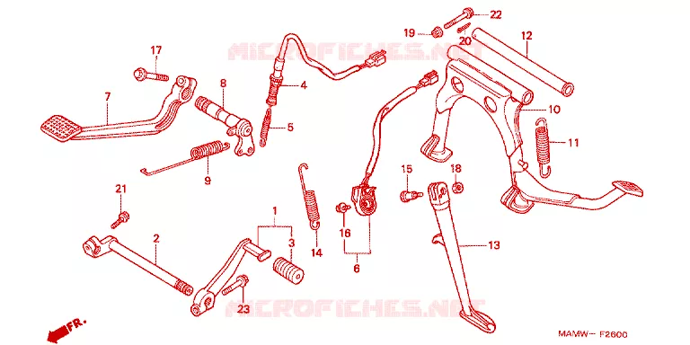 PEDALE - BEQUILLE Honda MOTO 1500 GOLD-WING 1998  GL1500SEW