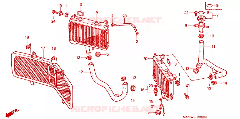 RADIATEUR Honda MOTO 1500 GOLD-WING 1998  GL1500SEW