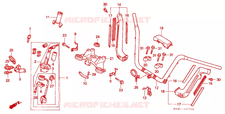 GUIDON - TE DE FOURCHE Honda MOTO 1500 GOLD-WING 2000  GL1500SEY