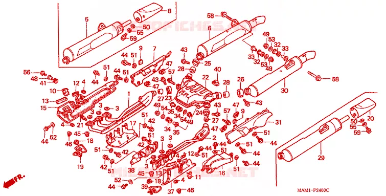 SILENCIEUX D'ECHAPPEMENT Honda MOTO 1500 GOLD-WING 2000  GL1500SEY