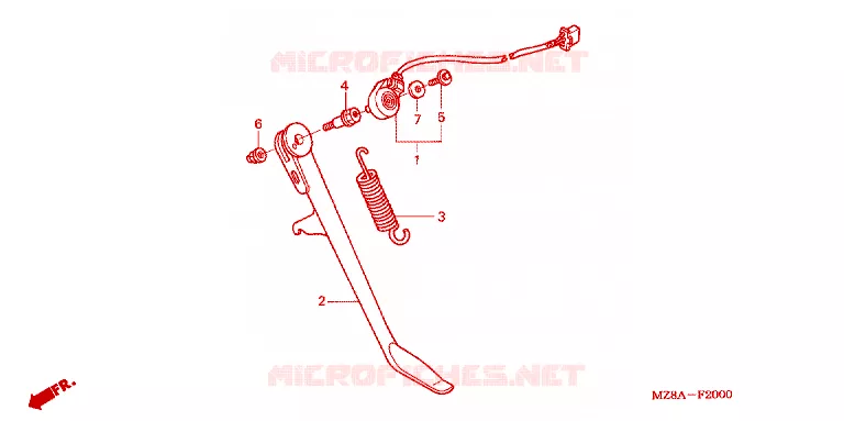 BEQUILLE Honda MOTO 600 SHADOW 2002  VT600CD2