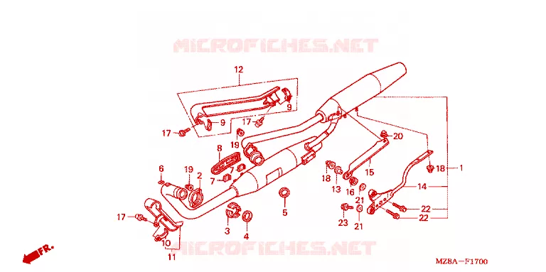 SILENCIEUX D'ECHAPPEMENT Honda MOTO 600 SHADOW 2003  VT600CD3