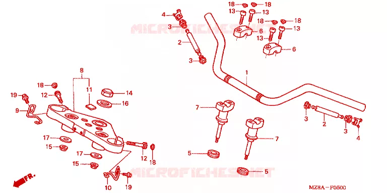 GUIDON Honda MOTO 600 SHADOW 2004  VT600CD4