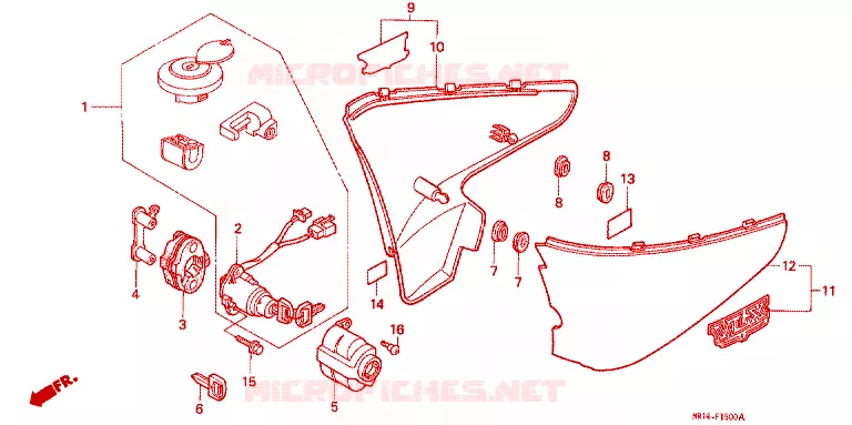COUVERCLES LATERAUX Honda MOTO 600 SHADOW 1993  VT600CP