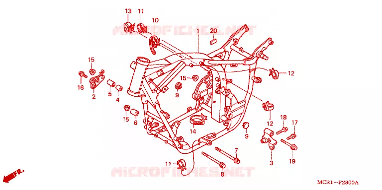CADRE Honda MOTO 750 SHADOW 2002  VT750DC2_A