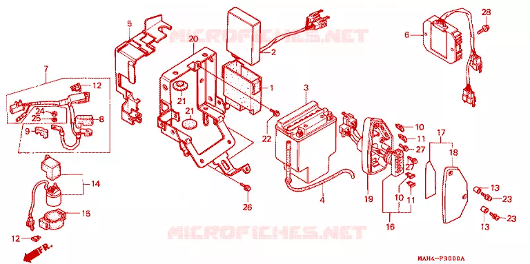 BATTERIE Honda MOTO 1100 SHADOW 1995  VT1100CS
