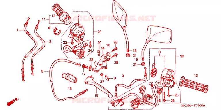 COMMODOS - POIGNEES Honda MOTO 750 CB 2003  CB7503