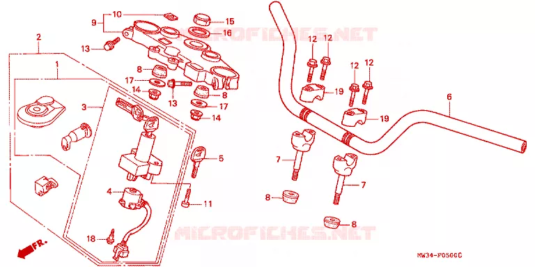 GUIDON Honda MOTO 750 CB 1991  CB750M