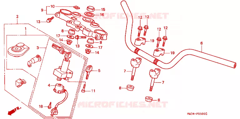 GUIDON Honda MOTO 750 CB 1993  CB750P