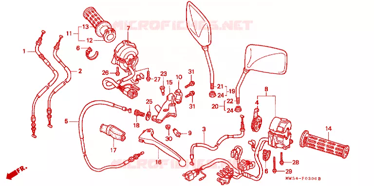 COMMODOS - POIGNEES Honda MOTO 750 CB 1993  CB750P