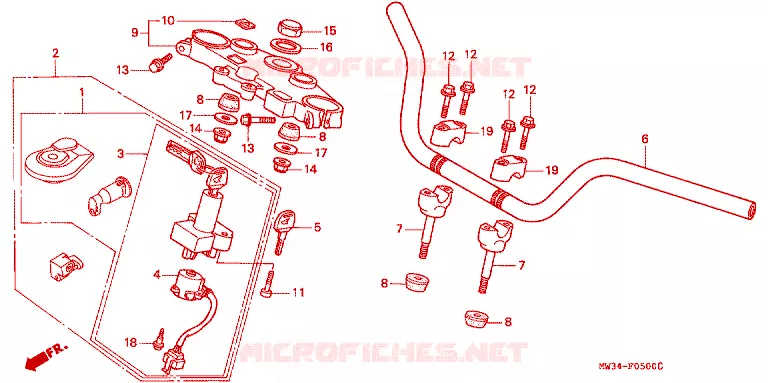 GUIDON Honda MOTO 750 CB 1995  CB750S