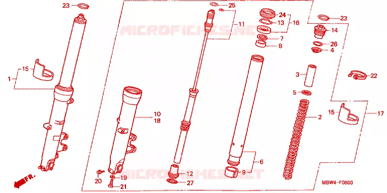 FOURCHE Honda MOTO 600 CBR 2002  CBR600F42