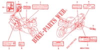 ETIQUETTE DE PRECAUTIONS ('99/'00/'04/'05/'06) pour Honda CBR 600 F4 1999