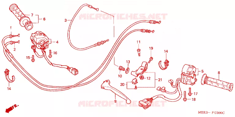 LEVIER DE GUIDON - CABLE - COMMODO Honda MOTO 600 CBR 2006  CBR600RR6_A