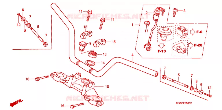 GUIDON - TE DE FOURCHE Honda MOTO 125 CG 2003  CG125KS3