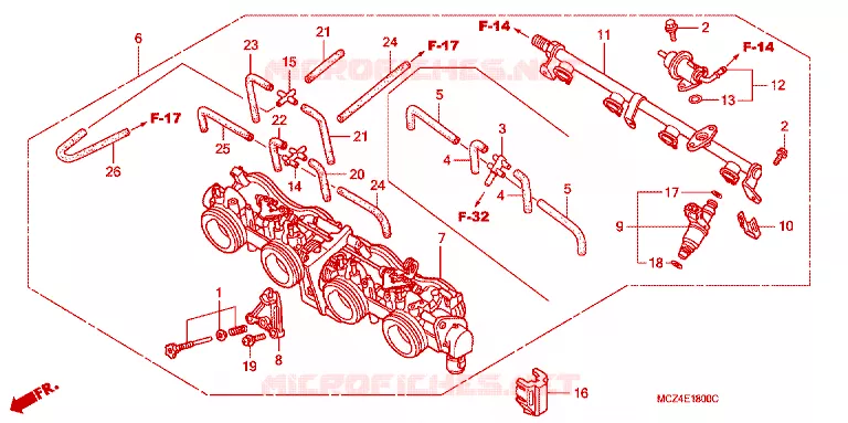 CORPS DE PAPILLON Honda MOTO 900 HORNET 2004  CB900F4