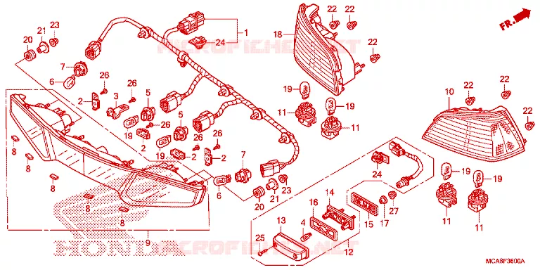 FEUX ARRIERE Honda MOTO 1800 GOLD-WING 2013  GL1800D