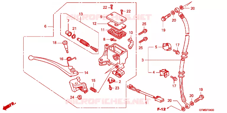 MAITRE CYLINDRE DE FREIN AVANT Honda SCOOTER 110 LEAD 2009  NHX110A