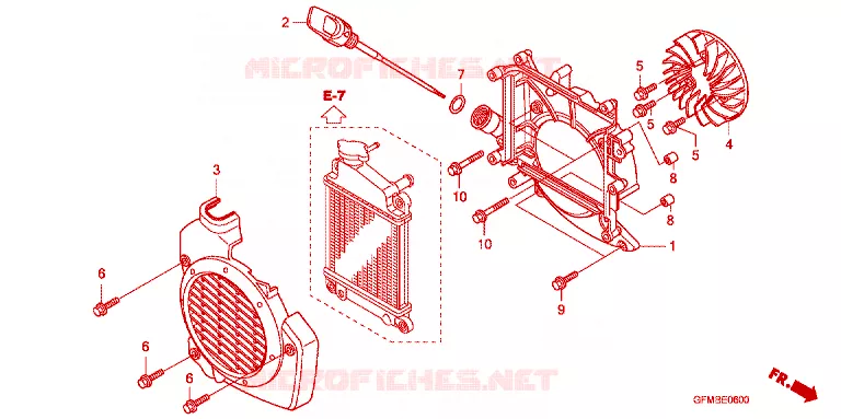 VENTILATEUR ET COUVERCLE DE RADIATEUR Honda SCOOTER 110 LEAD 2009  NHX110A