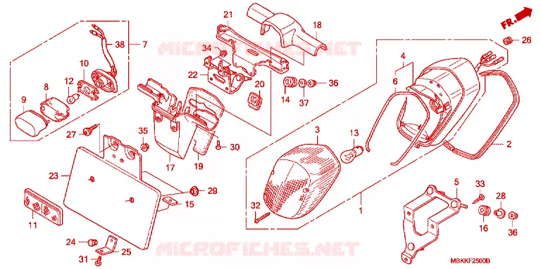 FEU ARRIERE Honda MOTO 400 SHADOW 2005  NV400C5