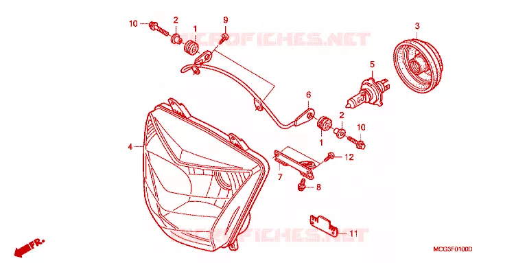 PHARE Honda MOTO 400 NX 2003  NX4003