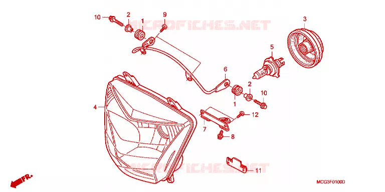 PHARE Honda MOTO 400 NX 2004  NX4004