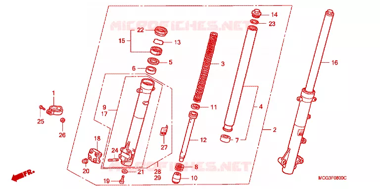 FOURCHE Honda MOTO 400 NX 2004  NX4004