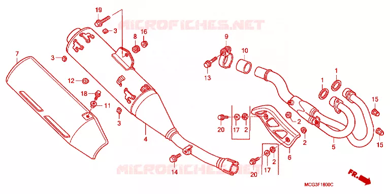 SILENCIEUX D'ECHAPPEMENT Honda MOTO 400 NX 2004  NX4004