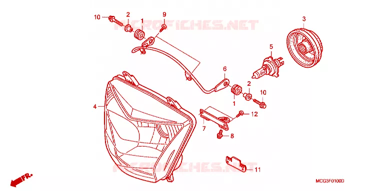 PHARE Honda MOTO 400 NX 2000  NX400Y