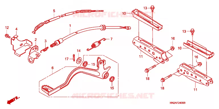 PEDALE - REPOSE PIED Honda ATV 500 FOURTRAX 2008  TRX500FA8