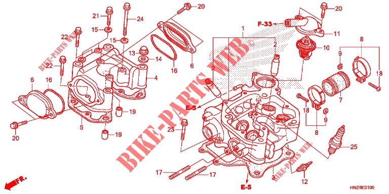 CULASSE pour Honda FOURTRAX 500 FOREMAN RUBICON Hydrostatic 2014