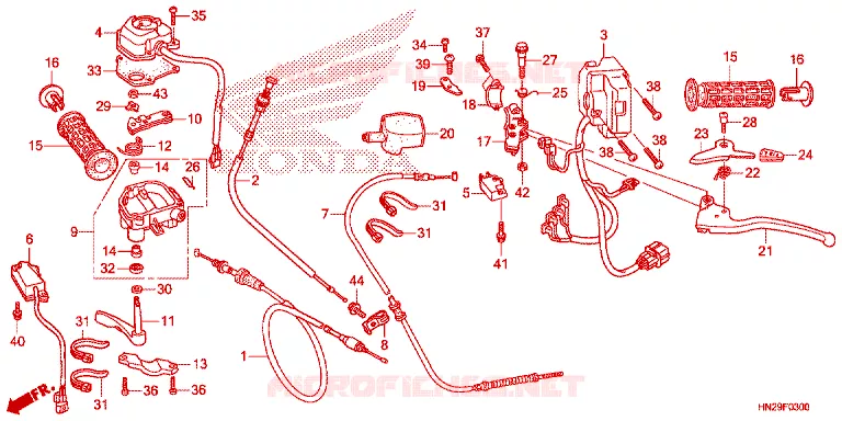 LEVIER DE GUIDON - CABLE - COMMODO Honda ATV 500 FOURTRAX 2014  TRX500FAE