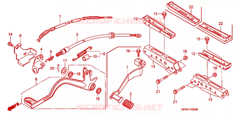 REPOSE PIED - PEDALE Honda ATV 500 FOURTRAX 2008  TRX500FE8