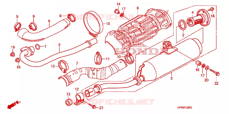 SILENCIEUX D'ECHAPPEMENT Honda ATV 500 FOURTRAX 2011  TRX500FPEB