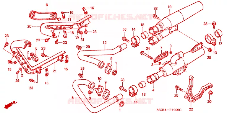 SILENCIEUX D'ECHAPPEMENT Honda MOTO 1100 SHADOW 2002  VT1100C22