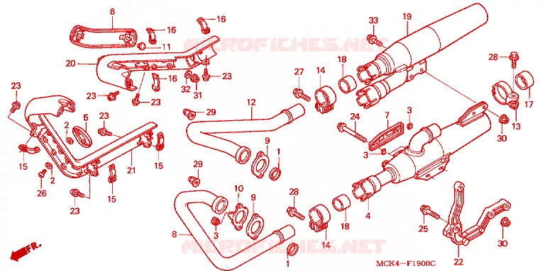 SILENCIEUX D'ECHAPPEMENT Honda MOTO 1100 SHADOW 2004  VT1100C24