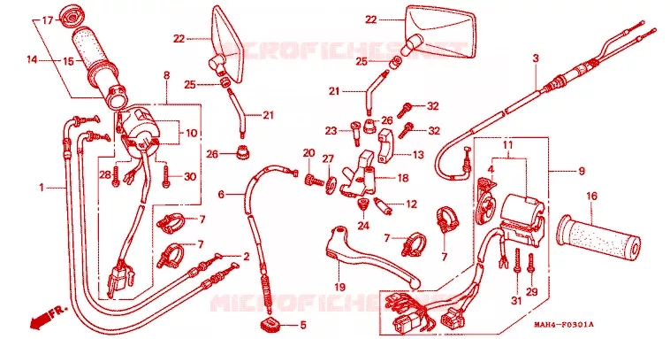 COMMODOS - POIGNEES Honda MOTO 1100 SHADOW 1997  VT1100C2V